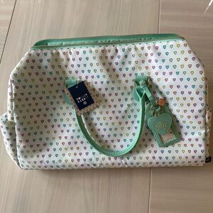 Roller Rabbit x Target Disco Hearts Wave Duffel Bag White Teal Carry On Travel